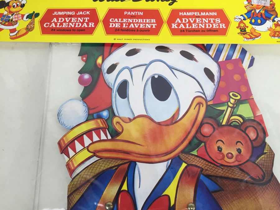 Pair Of Walt Disney Jumping Jack Advent Calendars Donald Duck And Mickey Mouse New In Packaging Printed In Denmark [Photo 6]
