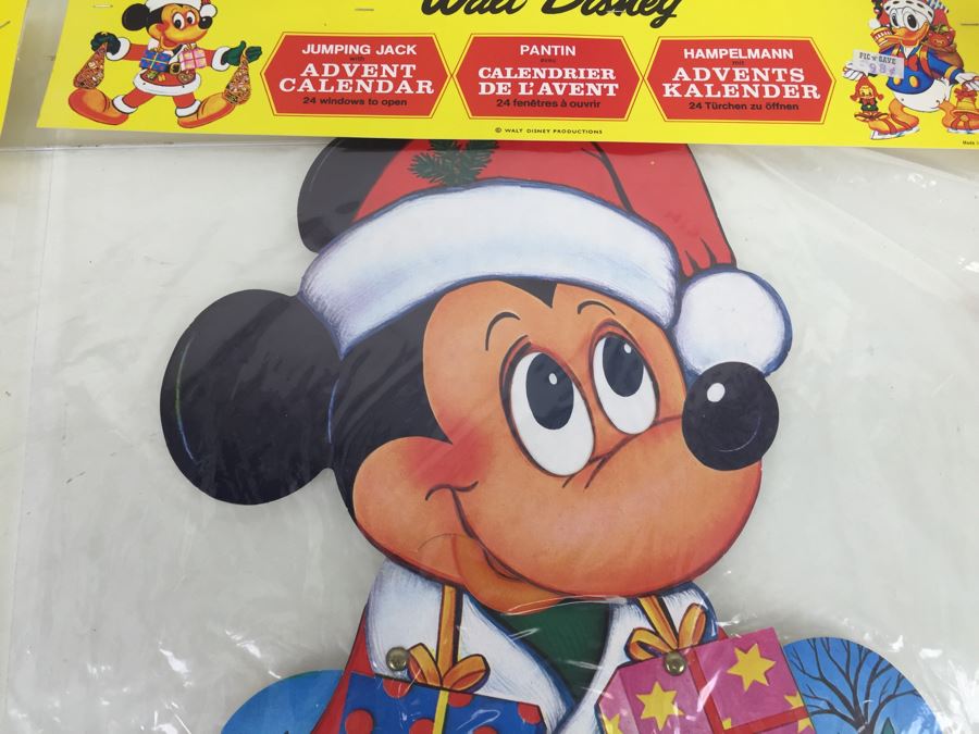 Pair Of Walt Disney Jumping Jack Advent Calendars Donald Duck And Mickey Mouse New In Packaging Printed In Denmark [Photo 3]