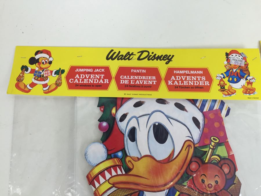 Pair Of Walt Disney Jumping Jack Advent Calendars Donald Duck And Mickey Mouse New In Packaging Printed In Denmark [Photo 4]