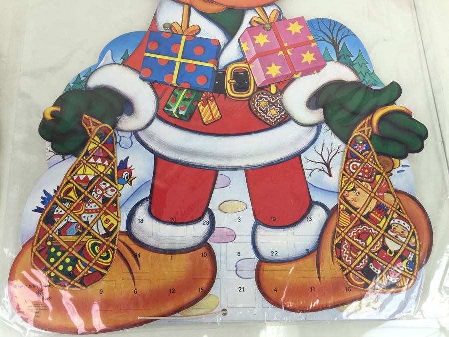 Pair Of Walt Disney Jumping Jack Advent Calendars Donald Duck And Mickey Mouse New In Packaging Printed In Denmark [Photo 15]