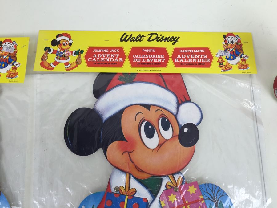 Pair Of Walt Disney Jumping Jack Advent Calendars Donald Duck And Mickey Mouse New In Packaging Printed In Denmark [Photo 12]