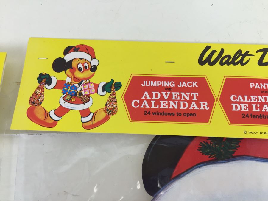 Pair Of Walt Disney Jumping Jack Advent Calendars Donald Duck And Mickey Mouse New In Packaging Printed In Denmark [Photo 13]
