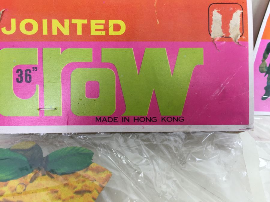 Vintage Comical Jointed Scarecrow And Weird Wicked Witch Halloween Decorations New In Packaging From Topstone [Photo 11]