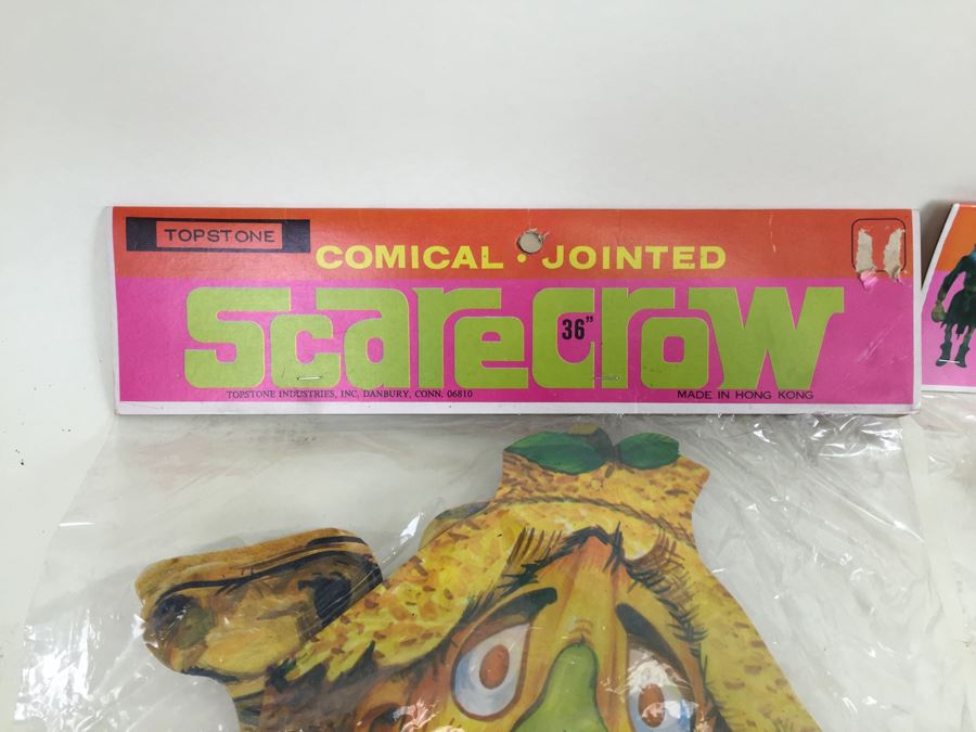 Vintage Comical Jointed Scarecrow And Weird Wicked Witch Halloween Decorations New In Packaging From Topstone [Photo 10]
