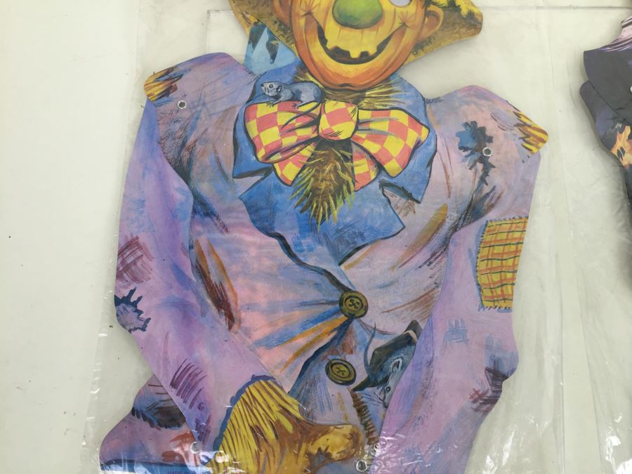 Vintage Comical Jointed Scarecrow And Weird Wicked Witch Halloween Decorations New In Packaging From Topstone [Photo 13]