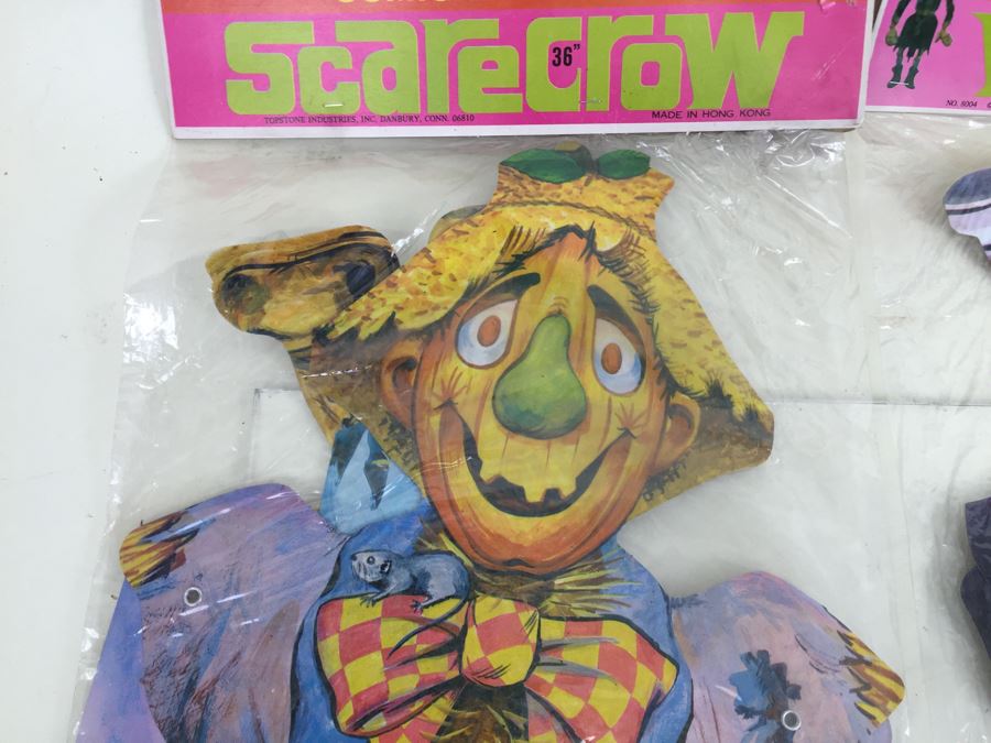 Vintage Comical Jointed Scarecrow And Weird Wicked Witch Halloween Decorations New In Packaging From Topstone [Photo 3]