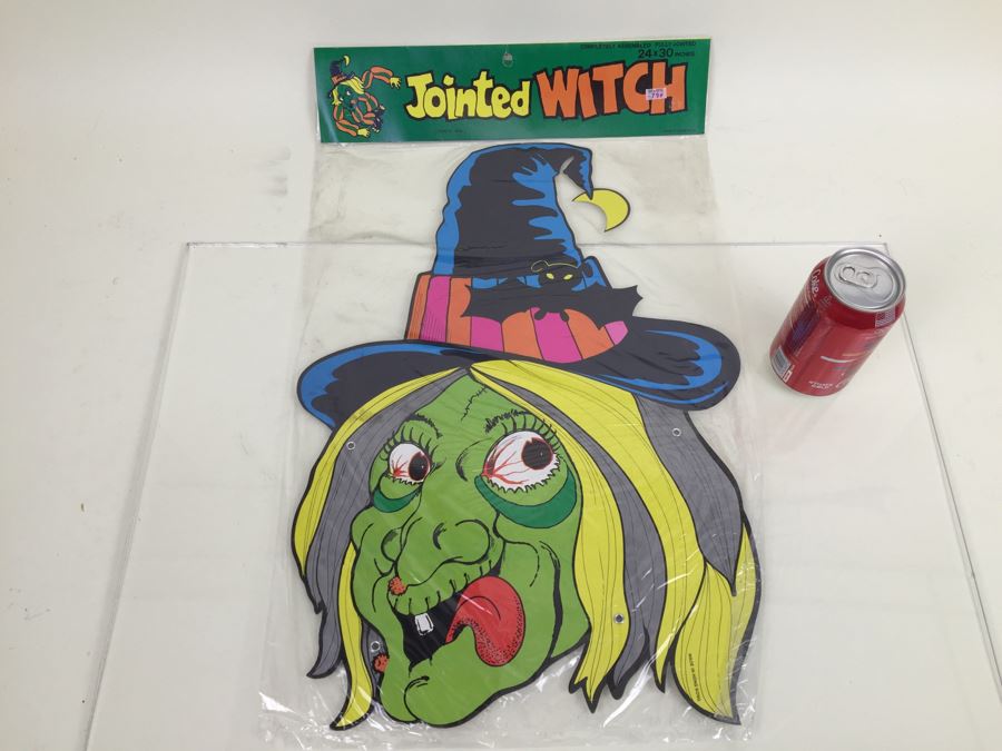 Vintage Jointed Witch Halloween Decorations New In Packaging