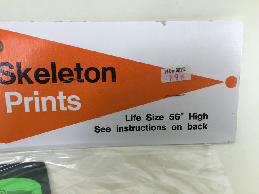 Vintage Dancing Skeleton Party Prints Halloween Decorations New In Packaging By Dennison Life Size 56' High [Photo 5]