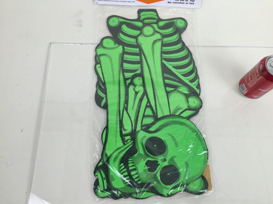 Vintage Dancing Skeleton Party Prints Halloween Decorations New In Packaging By Dennison Life Size 56' High [Photo 6]