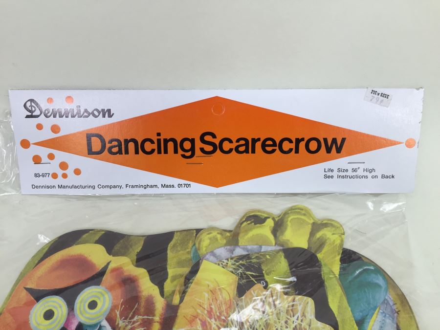 Vintage Dancing Scarecrow Halloween Decorations New In Packaging By Dennison Life Size 56' High [Photo 2]