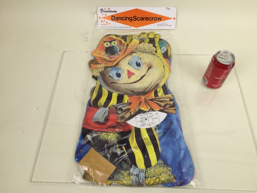 Vintage Dancing Scarecrow Halloween Decorations New In Packaging By Dennison Life Size 56' High