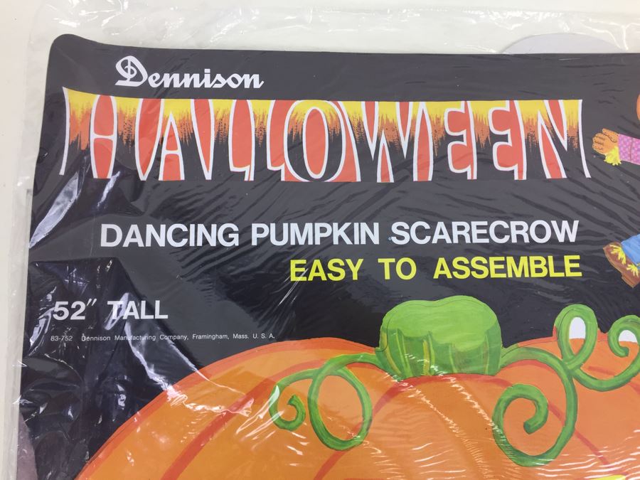 Vintage Dancing Pumpkin Scarecrow Halloween Decorations New In