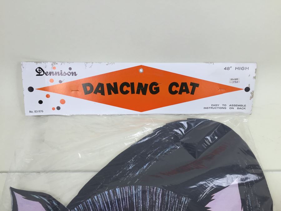 Vintage Dancing Cat Halloween Decorations New In Packaging By Dennison 48' High [Photo 4]