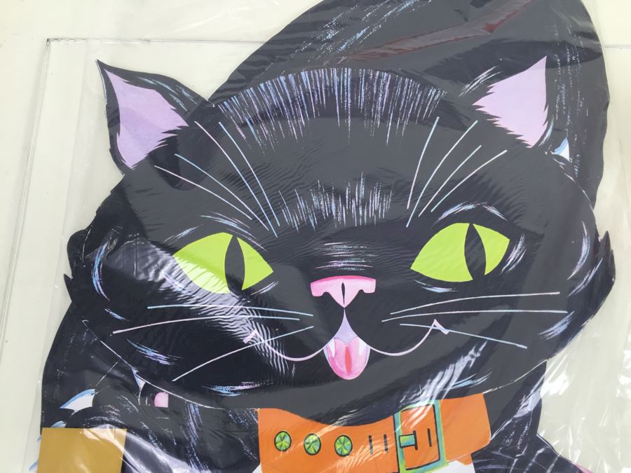 Vintage Dancing Cat Halloween Decorations New In Packaging By Dennison 48' High [Photo 2]