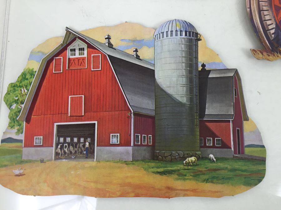 Vintage School Cut Outs: Bus, Tractor, Farmer, Barn And Schoolhouse [Photo 10]
