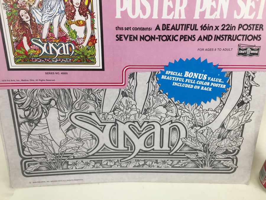 Susan Anton Poster Pen Set Craft House New Sealed Vintage 1979 [Photo 8]