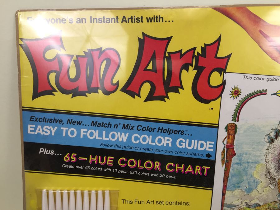 Fun Art Poster Coloring Set 'The Chief' Indian New Old Stock Sealed Chapin Enterprises Vintage 1978 [Photo 4]