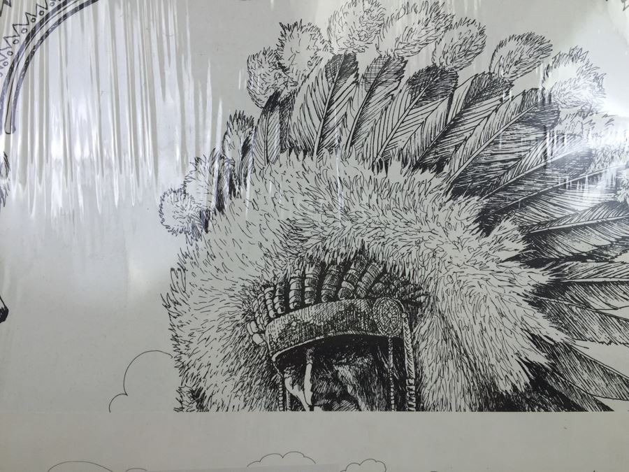 Fun Art Poster Coloring Set 'The Chief' Indian New Old Stock Sealed Chapin Enterprises Vintage 1978 [Photo 10]