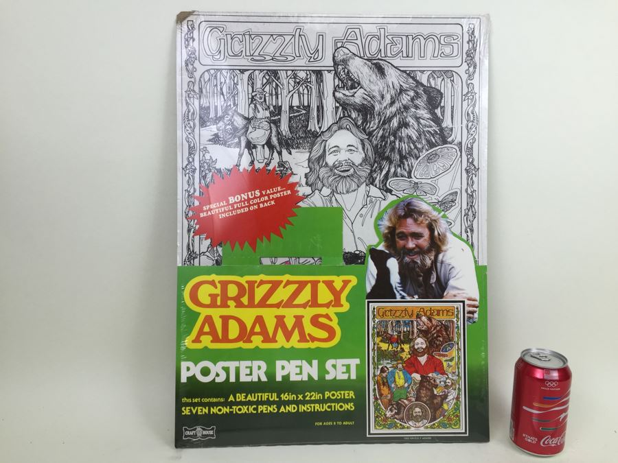 Grizzly Adams Poster Pen Set Craft House New Sealed Vintage