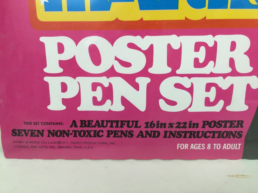 Donny & Marie Osmond Poster Pen Set Craft House New Old Stock Sealed Vintage 1977 [Photo 6]