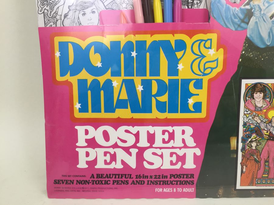 Donny & Marie Osmond Poster Pen Set Craft House New Old Stock Sealed Vintage 1977 [Photo 5]