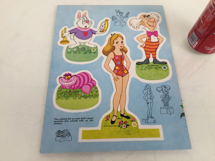 Walt Disney Alice In Wonderland Paper Doll Book Whitman New Old Stock Vintage 1976 [Photo 3]