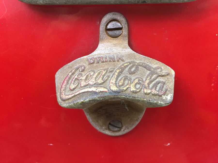 Drink Coca-Cola In Bottles Mid-Century Cavalier Red Cooler With Bottle Opener [Photo 3]