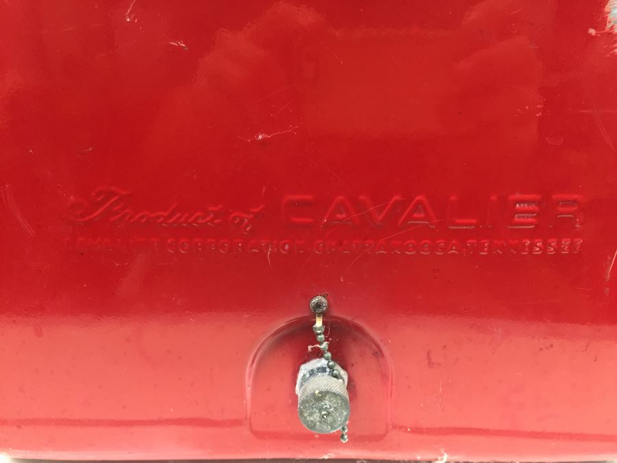 Drink Coca-Cola In Bottles Mid-Century Cavalier Red Cooler With Bottle Opener [Photo 9]