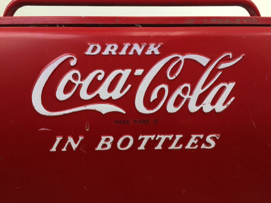Drink Coca-Cola In Bottles Mid-Century Cavalier Red Cooler With Bottle Opener [Photo 2]