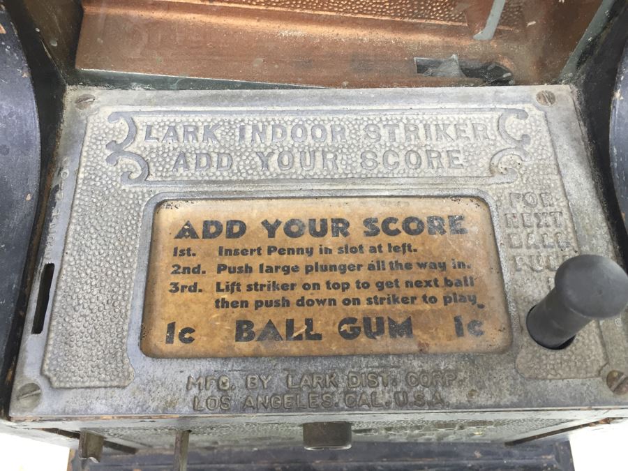 Lark Indoor Striker Ball Gum Stimulator Circa 1930's Los Angeles CA [Photo 8]