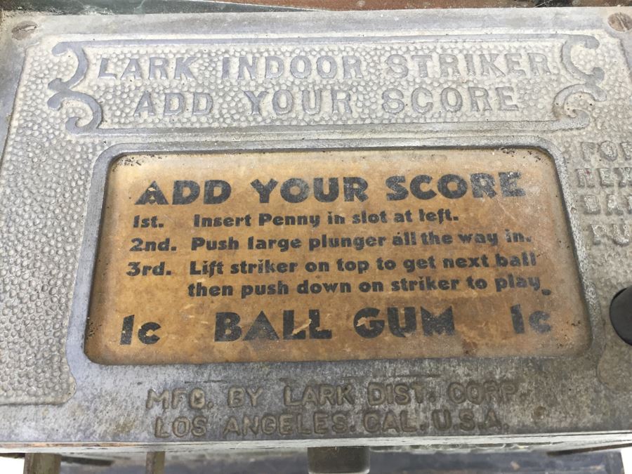Lark Indoor Striker Ball Gum Stimulator Circa 1930's Los Angeles CA [Photo 9]