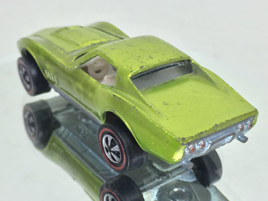 HOT WHEELS Redline 'Custom Corvette' Green Vintage 1968 Mattel USA [Photo 7]
