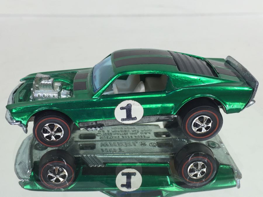 HOT WHEELS Redline 'Mustang Boss Hoss' Green Vintage 1969 Mattel Hong Kong