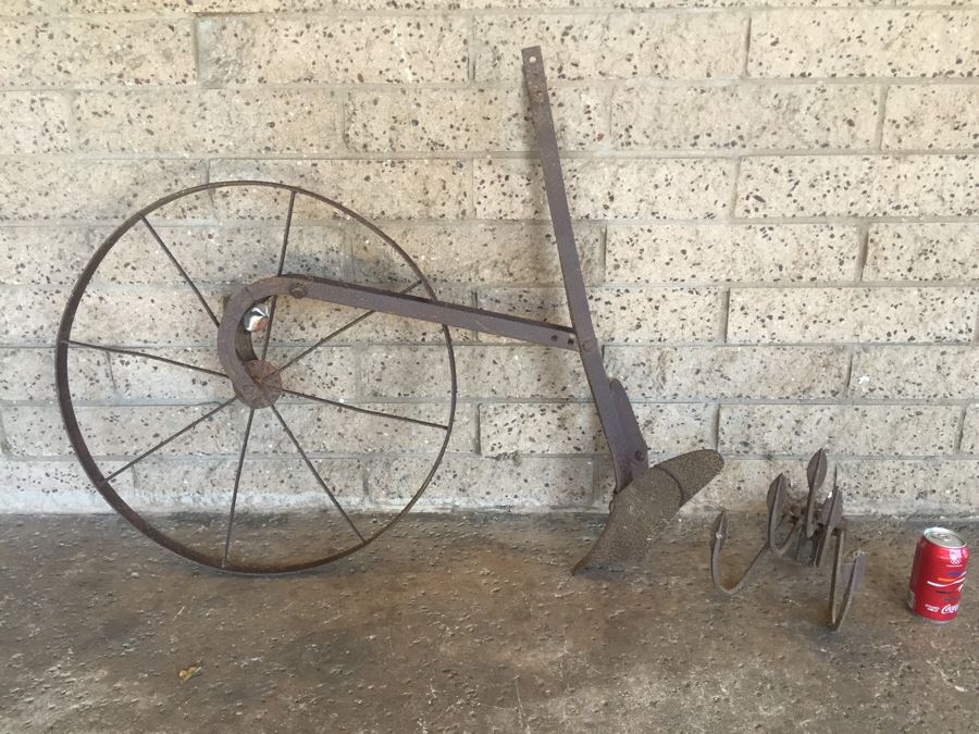 Old Metal Farming Implements Plough Tilling