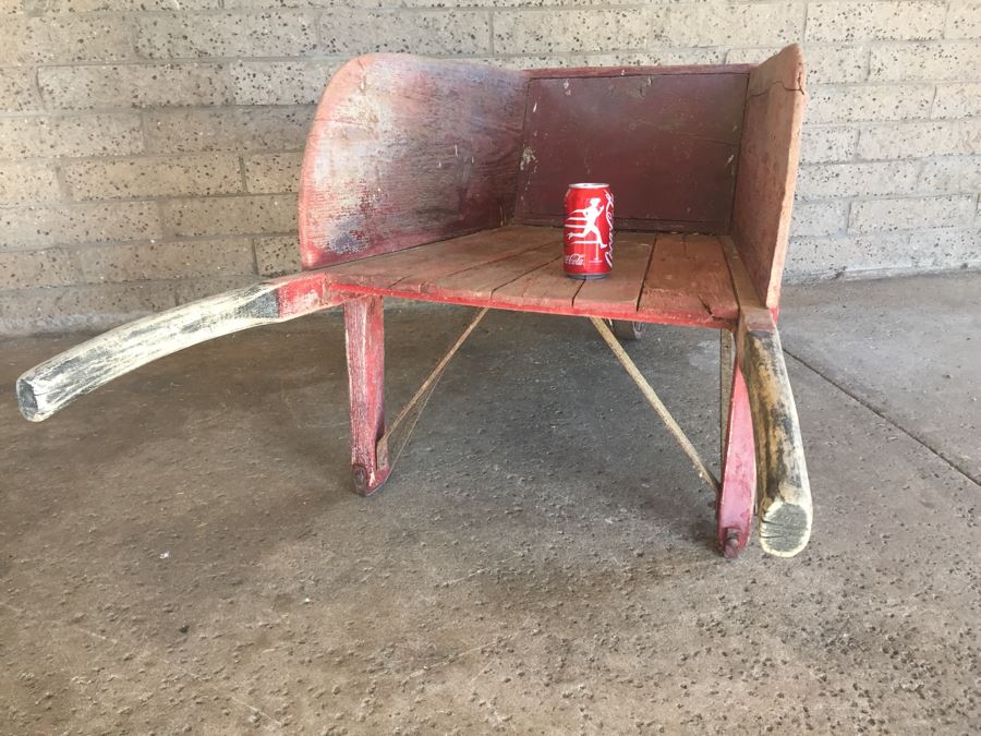 Vintage Wooden Wheelbarrow [Photo 3]