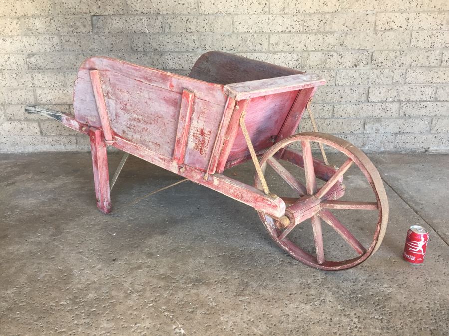 Vintage Wooden Wheelbarrow [Photo 4]