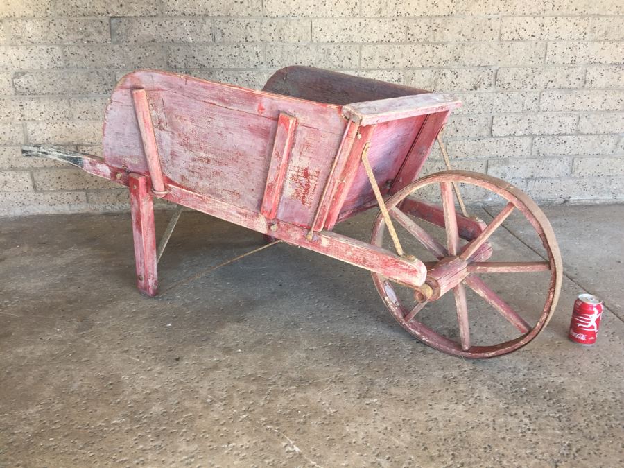 Vintage Wooden Wheelbarrow [Photo 1]
