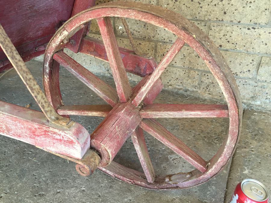 Vintage Wooden Wheelbarrow   17871 R6kc 