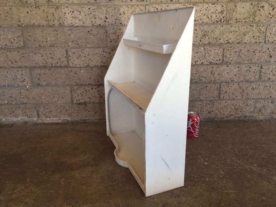 Vintage Metal Wall Shelf Painted White [Photo 2]