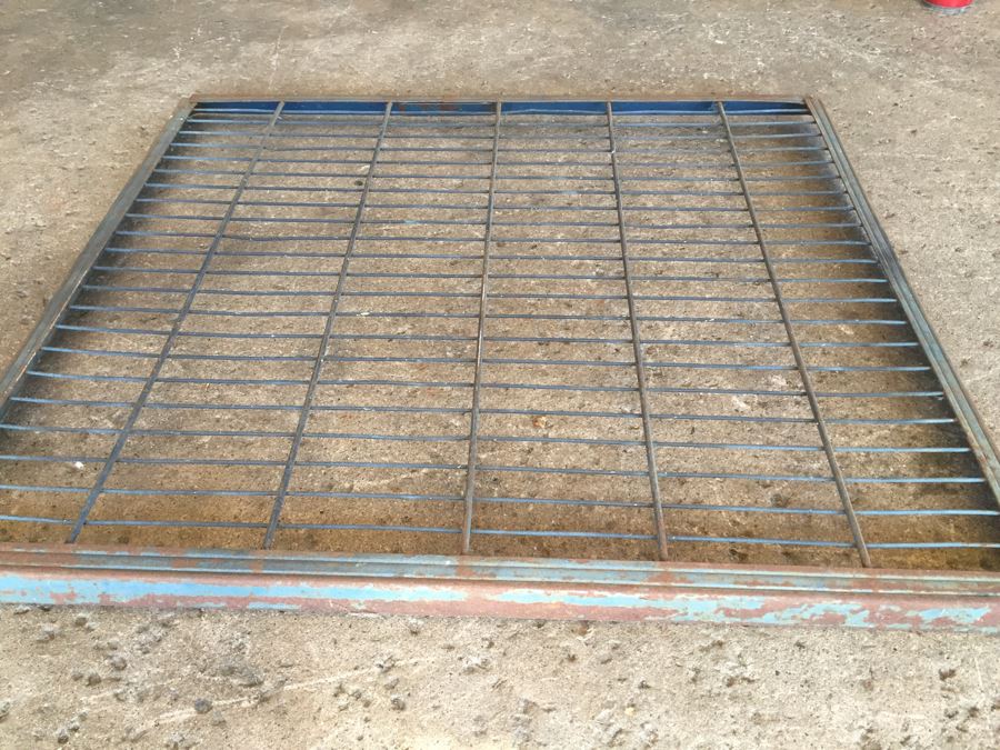 Pair Of Old Blue Metal Grates Great From Hanging On The Wall And Displaying Items [Photo 9]