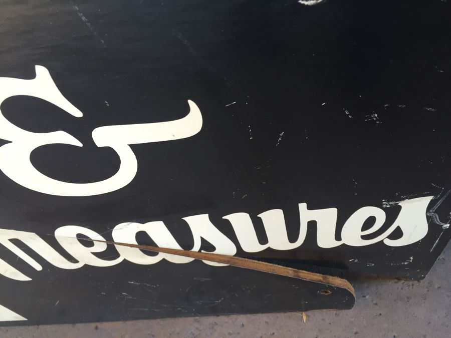 Old Hand Painted Wooden Sign 'J & G Antique & Treasures' Black And White [Photo 9]