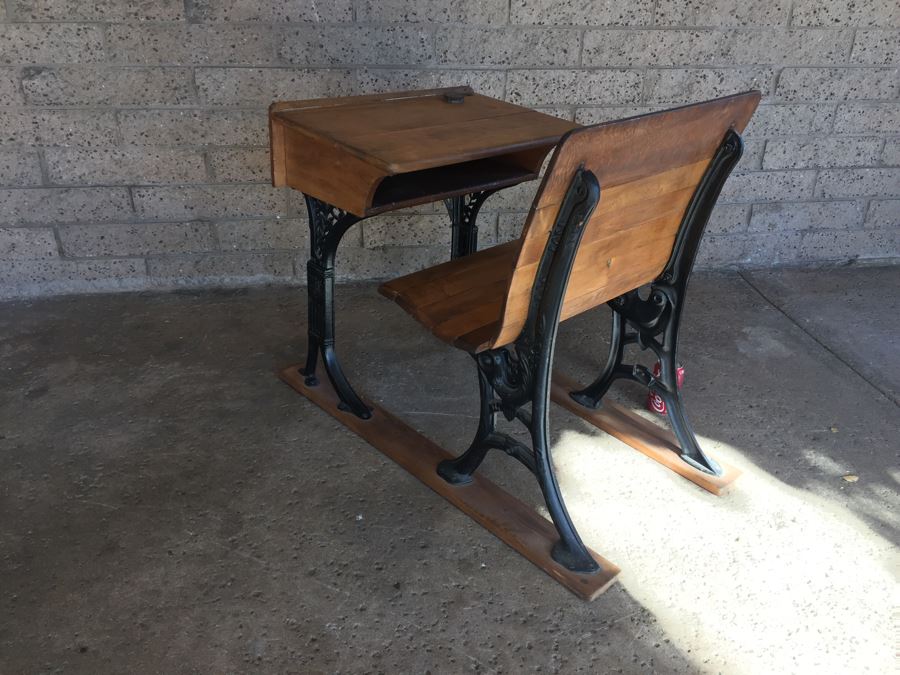 Early Child's School Desk Wood And Metal OLIVE F.D. Jones Los Angeles, CA [Photo 24]
