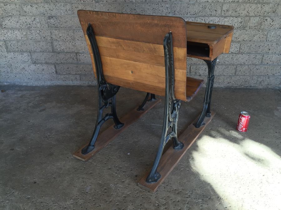 Early Child's School Desk Wood And Metal OLIVE F.D. Jones Los Angeles, CA [Photo 2]