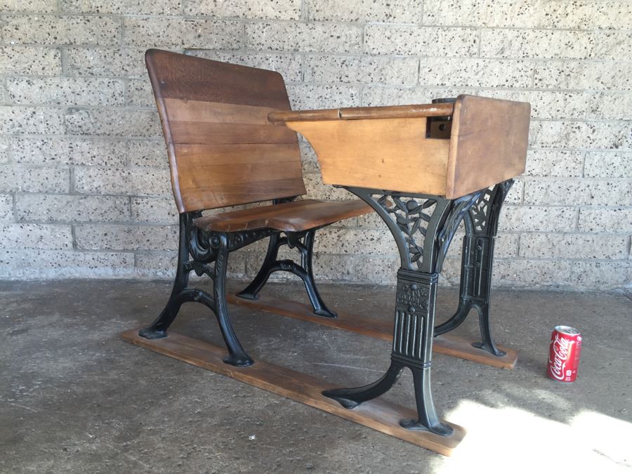 Early Child's School Desk Wood And Metal OLIVE F.D. Jones Los Angeles, CA [Photo 1]