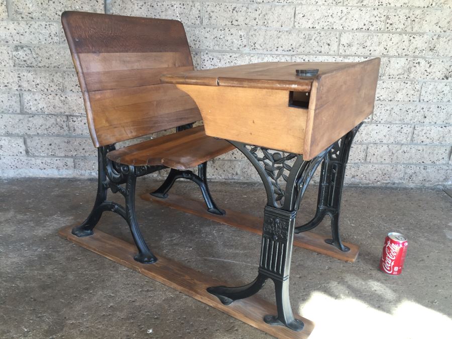Early Child's School Desk Wood And Metal OLIVE F.D. Jones Los Angeles, CA [Photo 6]
