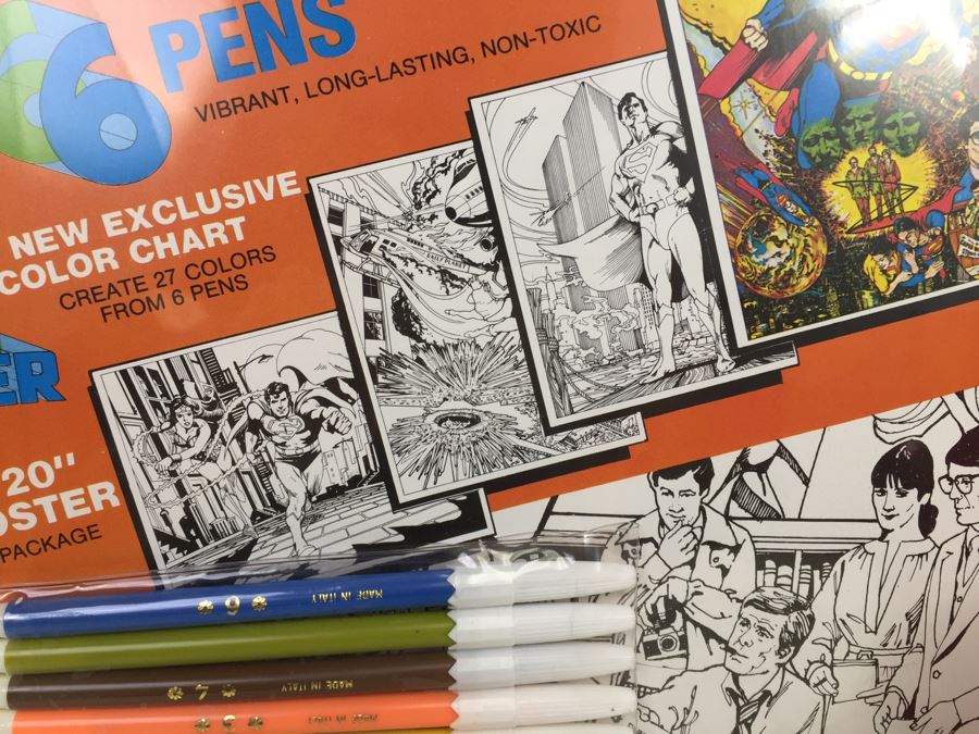 The Superman Movie Coloring Set From Fun Art Chapin Creations DC Comics New Old Stock Sealed Vintage 1978 [Photo 7]