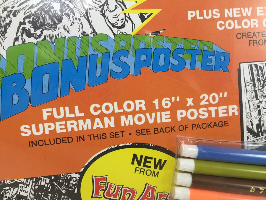 The Superman Movie Coloring Set From Fun Art Chapin Creations DC Comics New Old Stock Sealed Vintage 1978 [Photo 11]