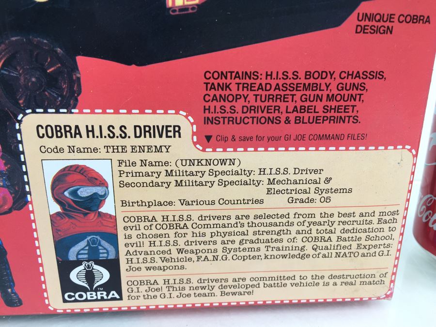 G.I. Joe COBRA H.I.S.S. High Speed Sentry Tank New In Box HASBRO 6051 Vintage 1983 [Photo 13]