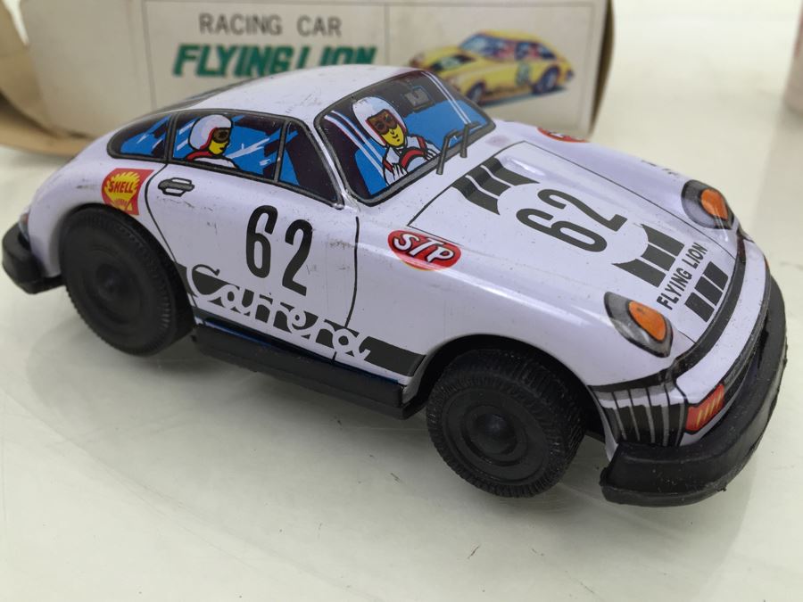 Pair Of Wind Up Racing Cars 'Flying Lion' HR-755 And 'Phoenix' HR-758 Porsche COTC Korea New In Box [Photo 11]