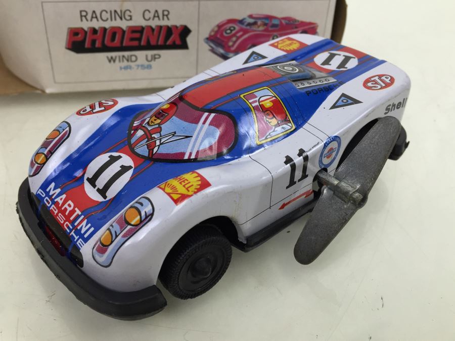 Pair Of Wind Up Racing Cars 'Flying Lion' HR-755 And 'Phoenix' HR-758 Porsche COTC Korea New In Box [Photo 3]